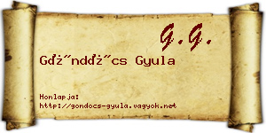 Göndöcs Gyula névjegykártya